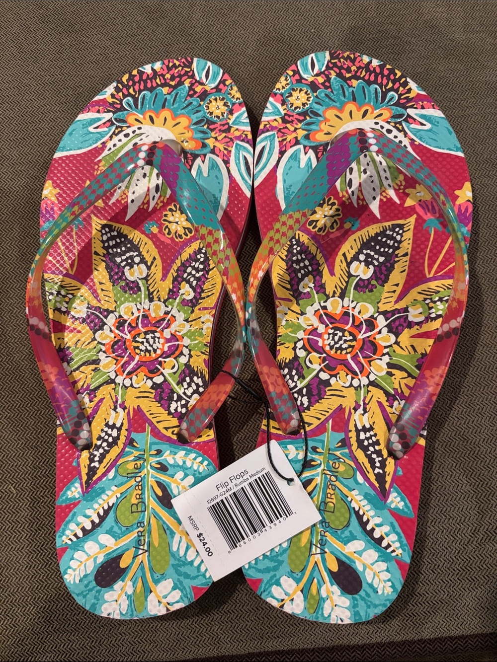 Vera Bradley Floral Flip Flops - Pink Multi- Rumba